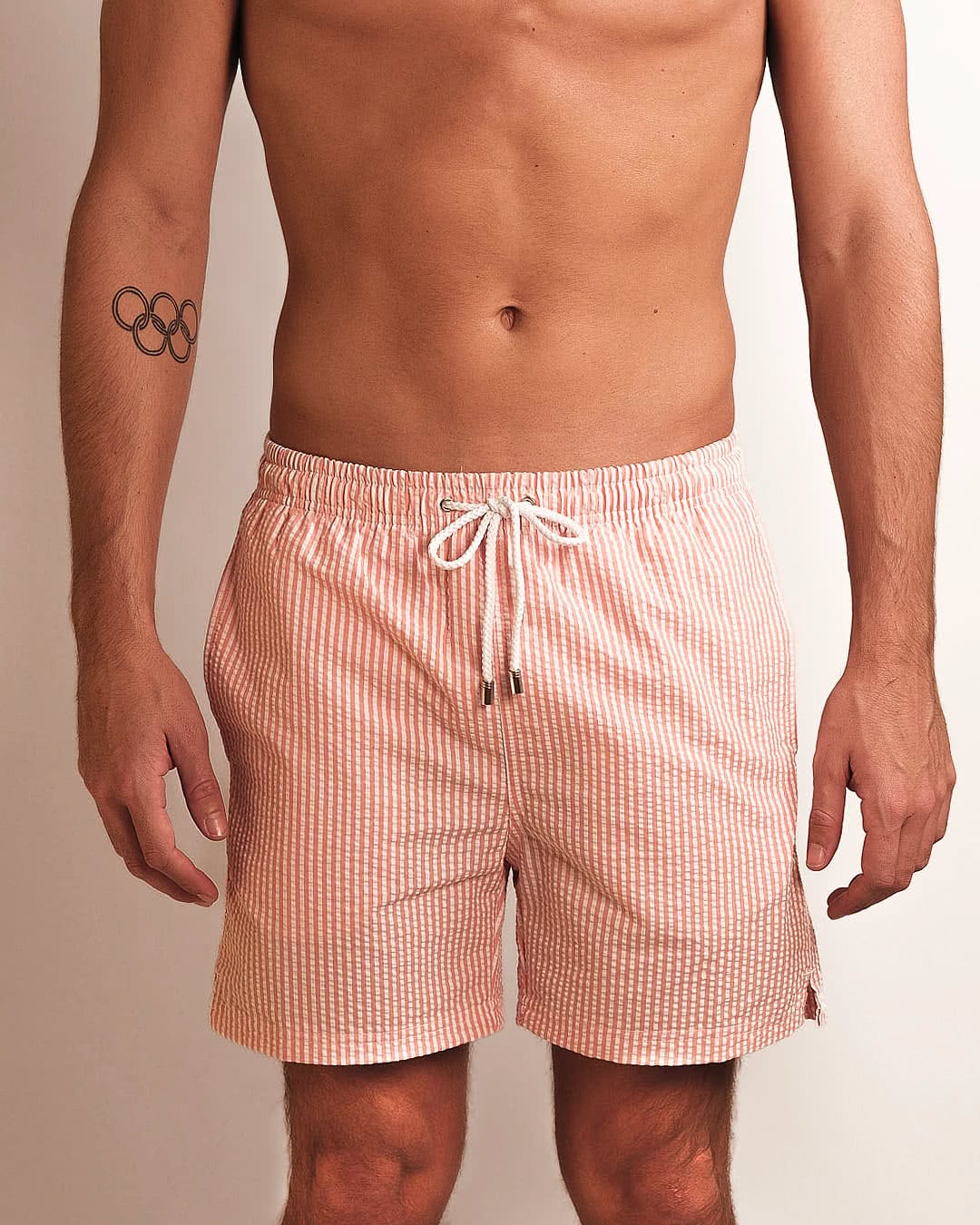 Salmon White Stripes